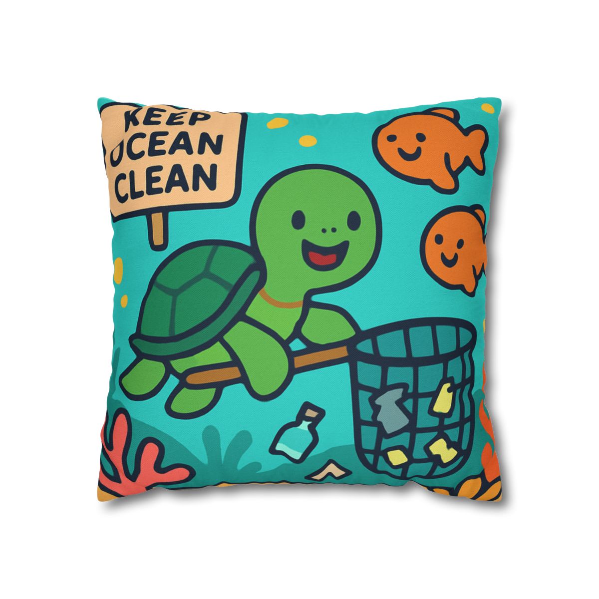 Coral Reef Clean Up Crew soft cotton pillow cases
