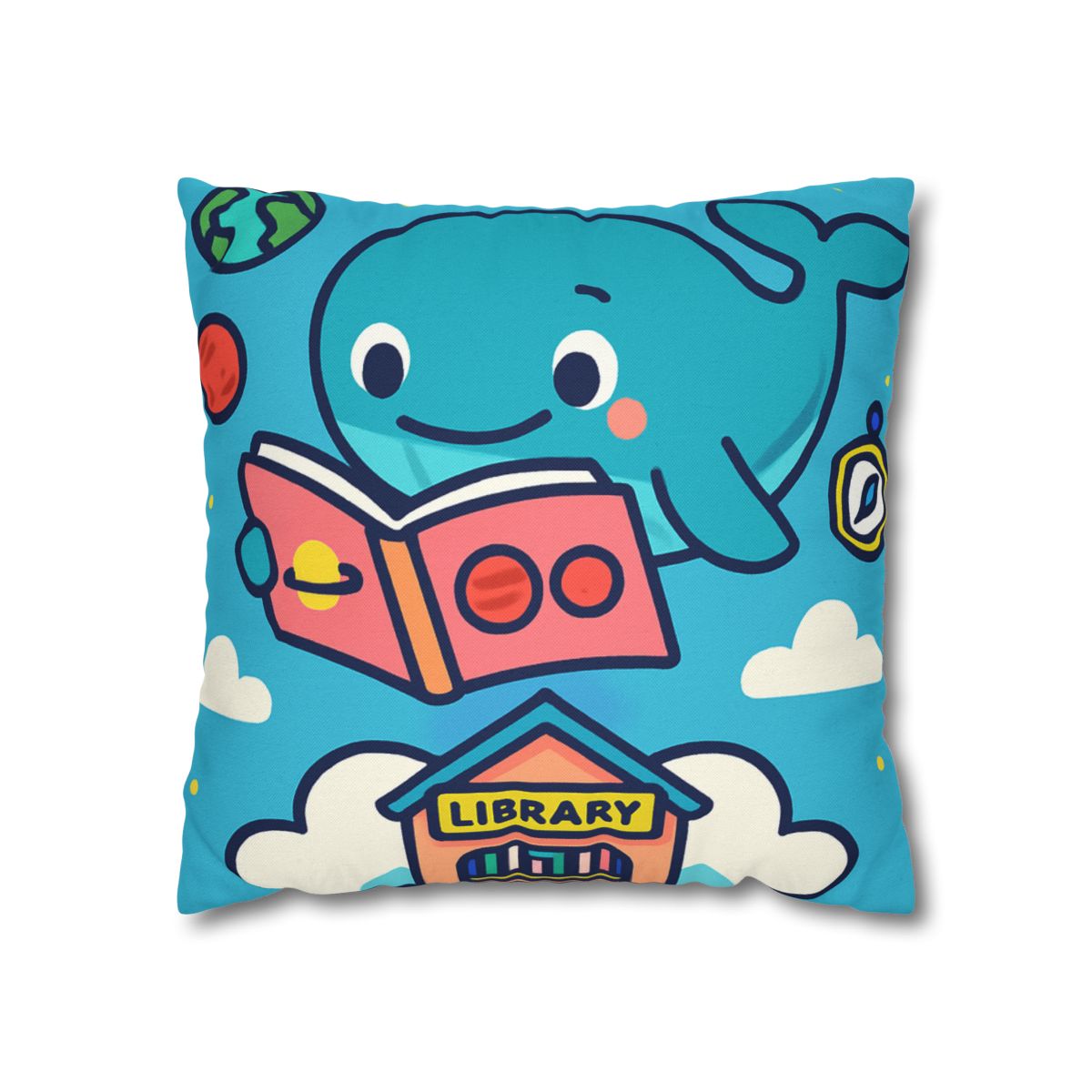 Nebula Library Sky Whale Reading Time soft cotton pillow cases