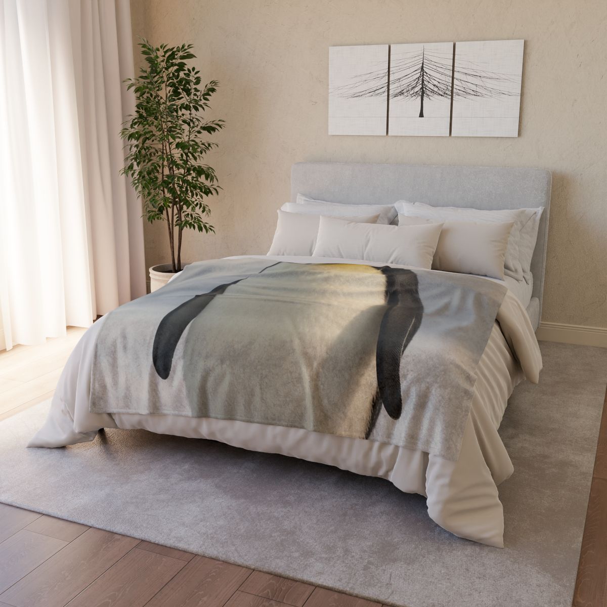 Frost Halo Emperor Penguin trendy patterned blankets