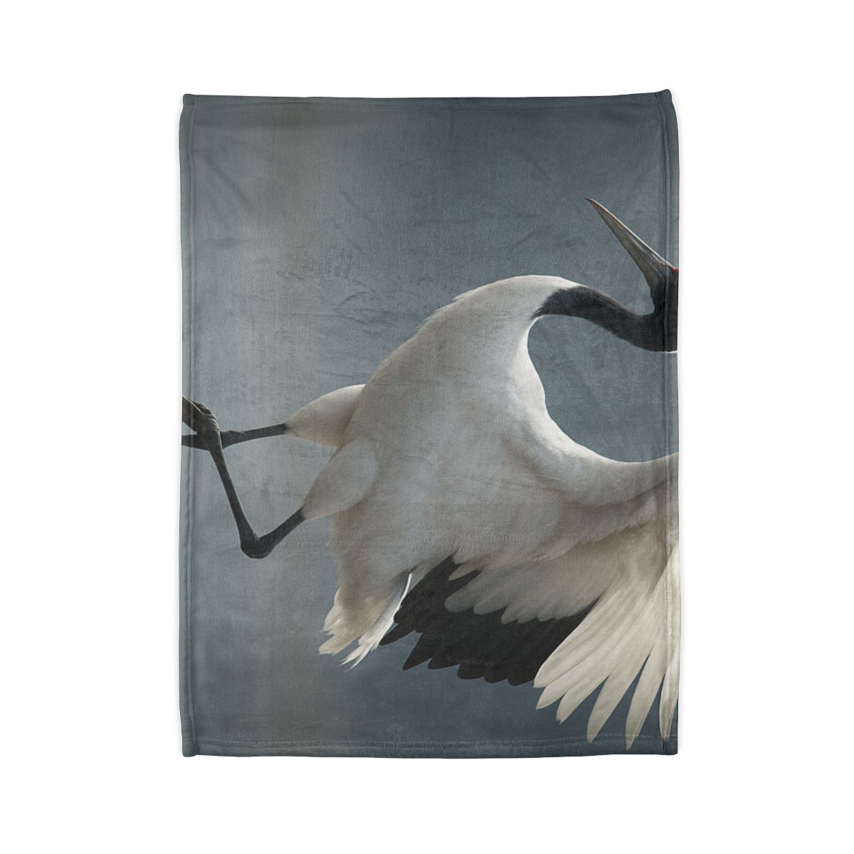 Mist Dancer Red Crowned Crane soft fleece blankets