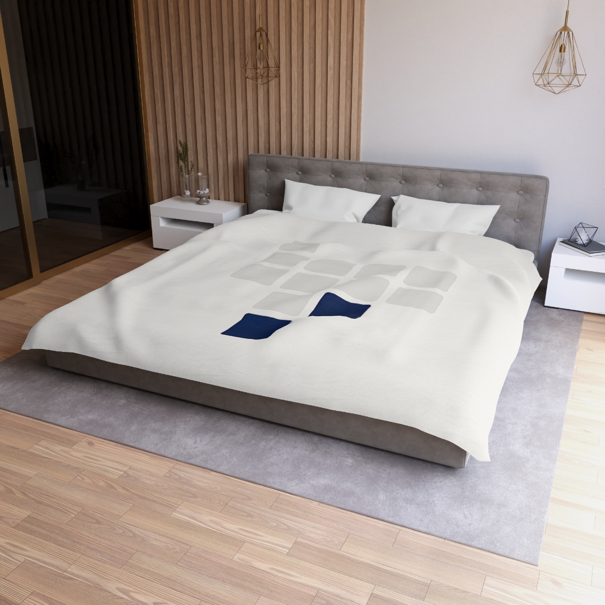 Stepped Constellation Grid designer printed duvets