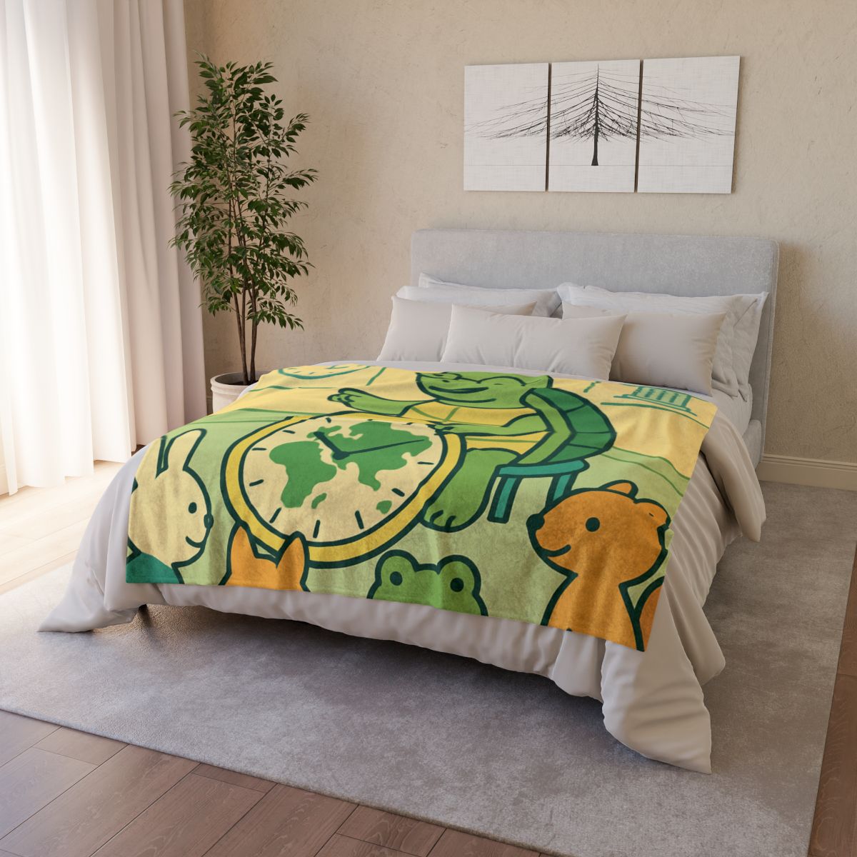 Time-Traveling Turtle School decorative home blankets
