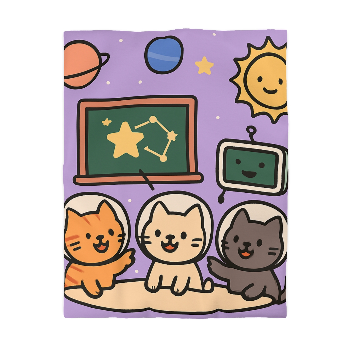 Space School Astronaut Cats unique patterned duvets