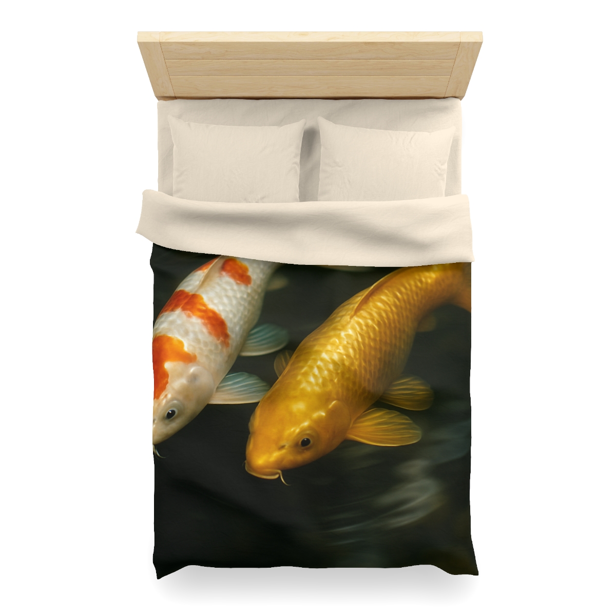 Golden Drift Koi Pair soft comforter duvets