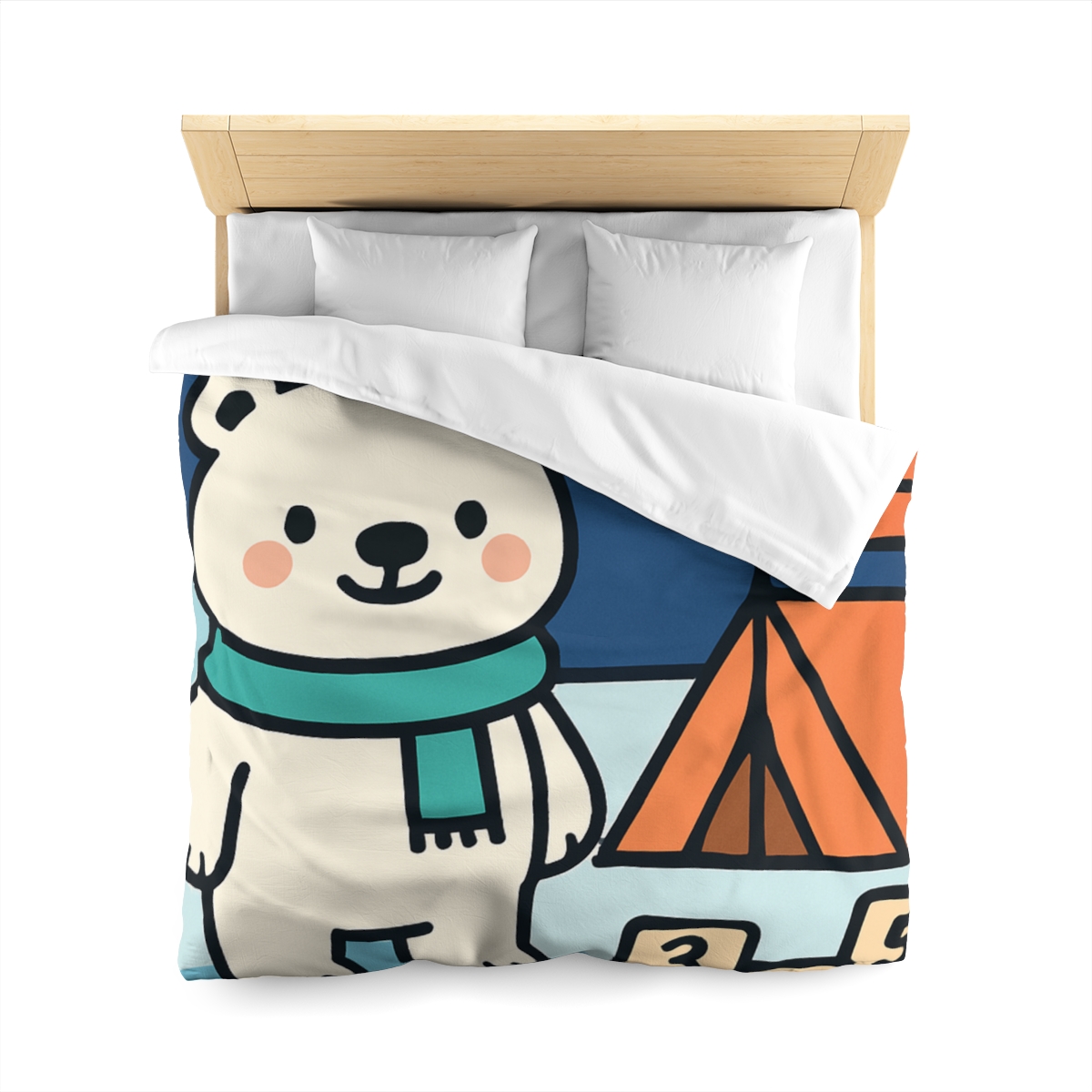 Polar Bear Aurora Math Camp stylish duvet covers