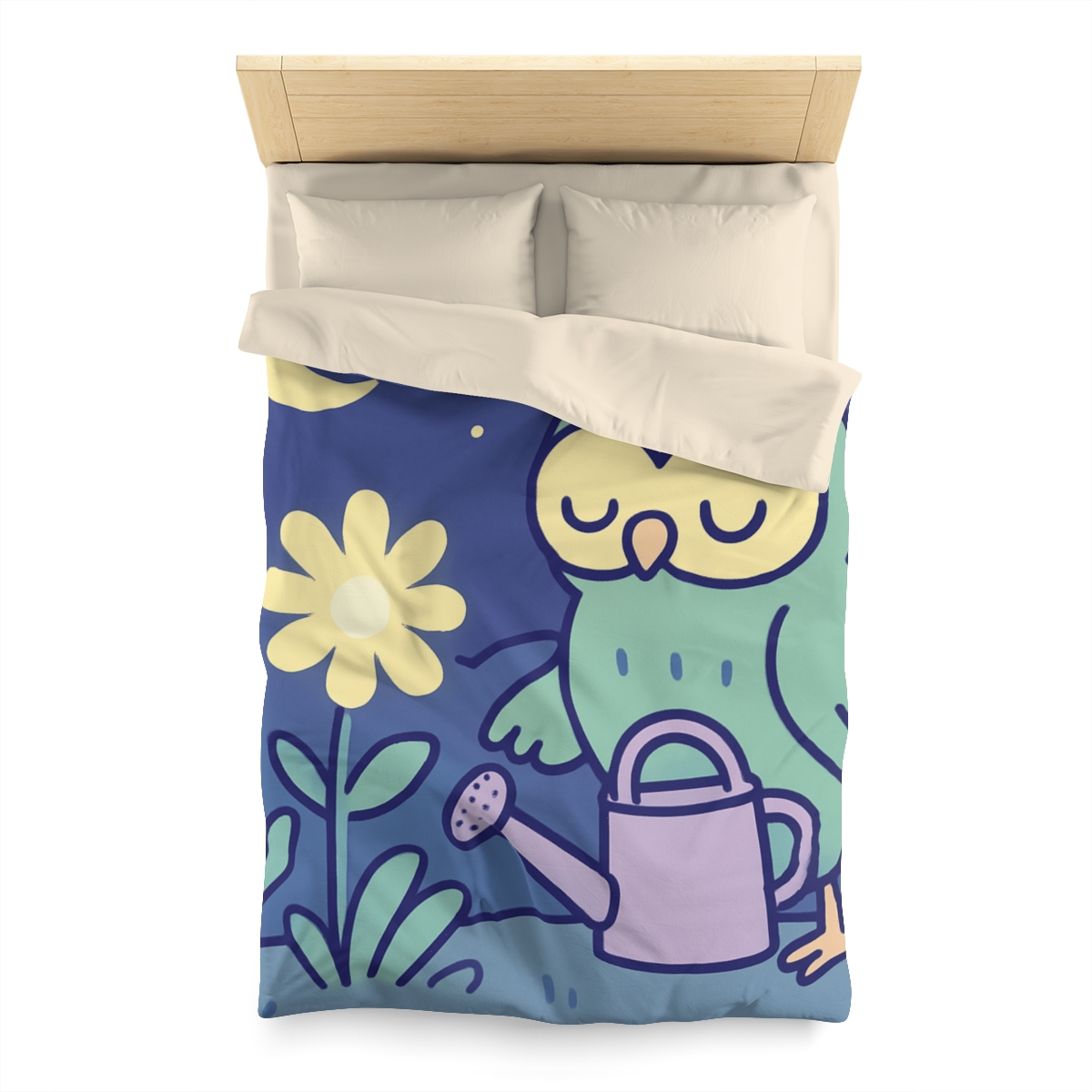 Moon Garden Owl designer printed duvets