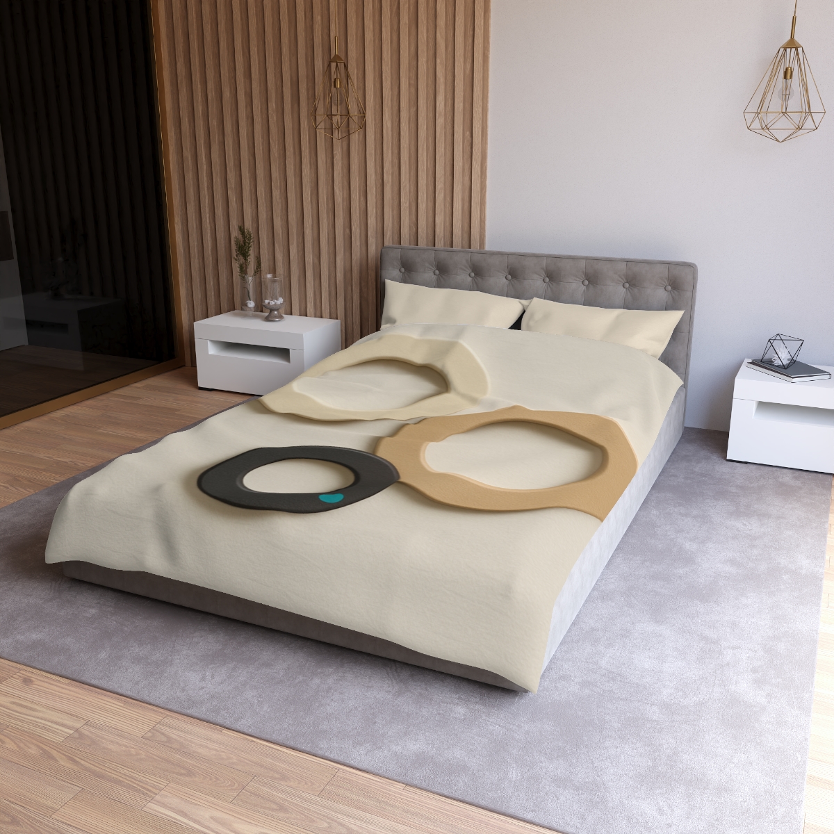 Three Balanced Rings personalized bedding duvets