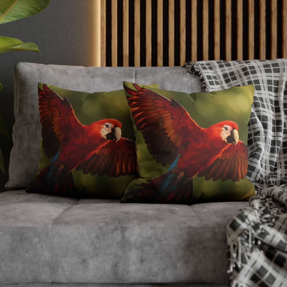 Scarlet Arc Macaw In Flight trendy patterned pillow cases