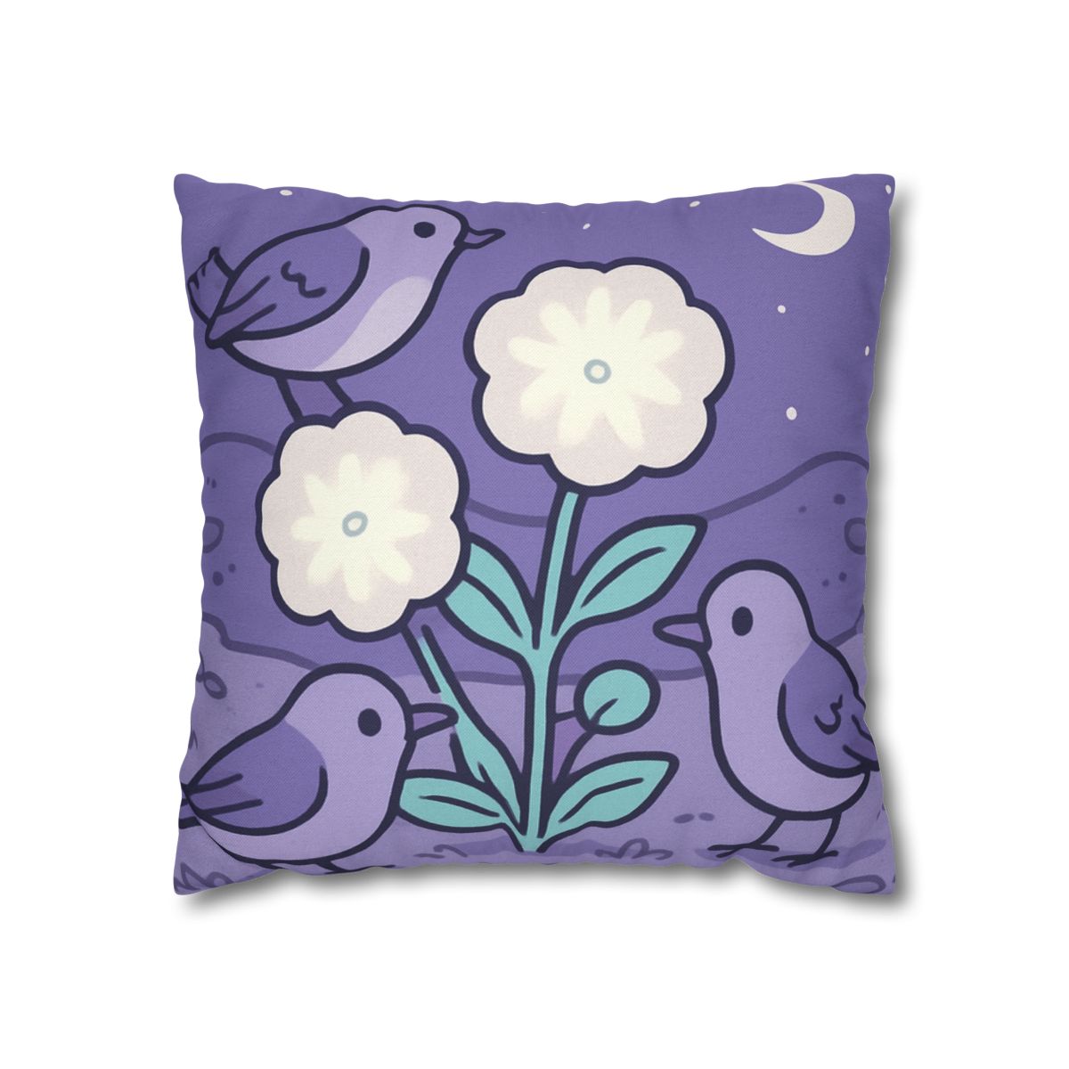 Moon Garden Nightingales designer print pillow cases