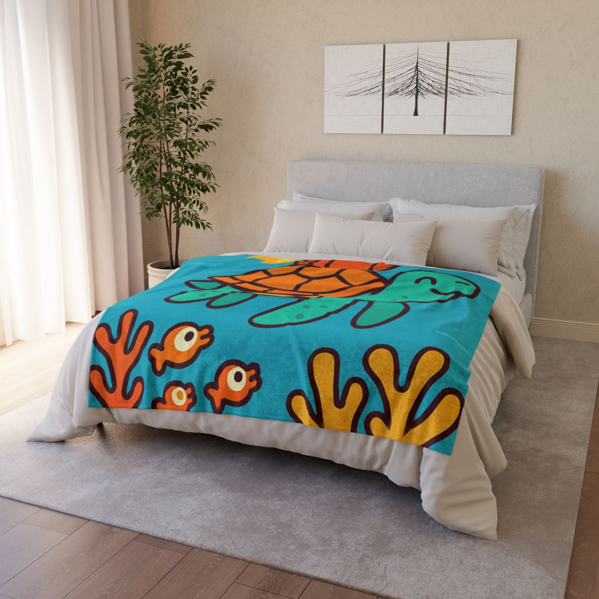 Rocket Powered Turtle Reef custom blankets
