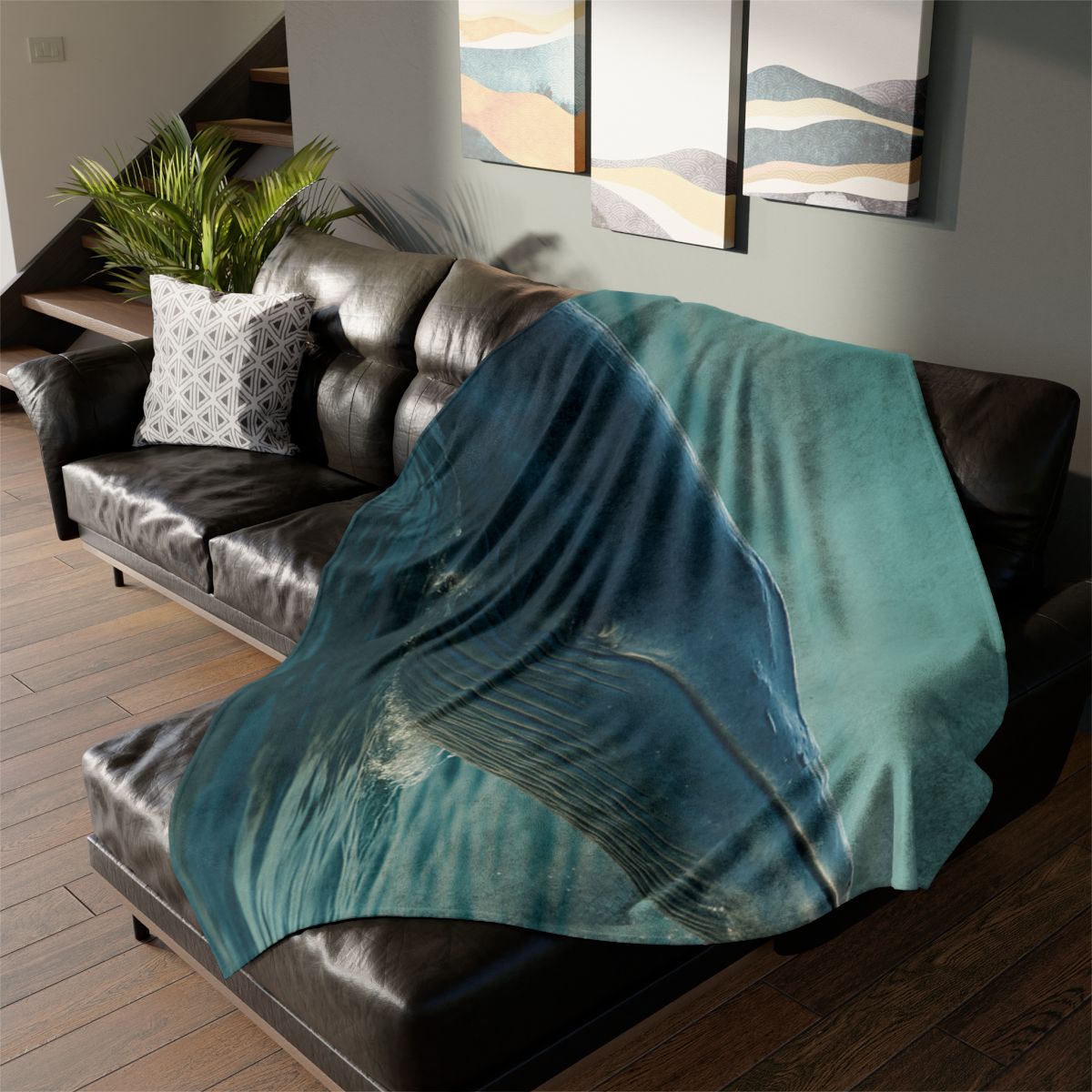 Ocean Song Blue Whale stylish throw blankets