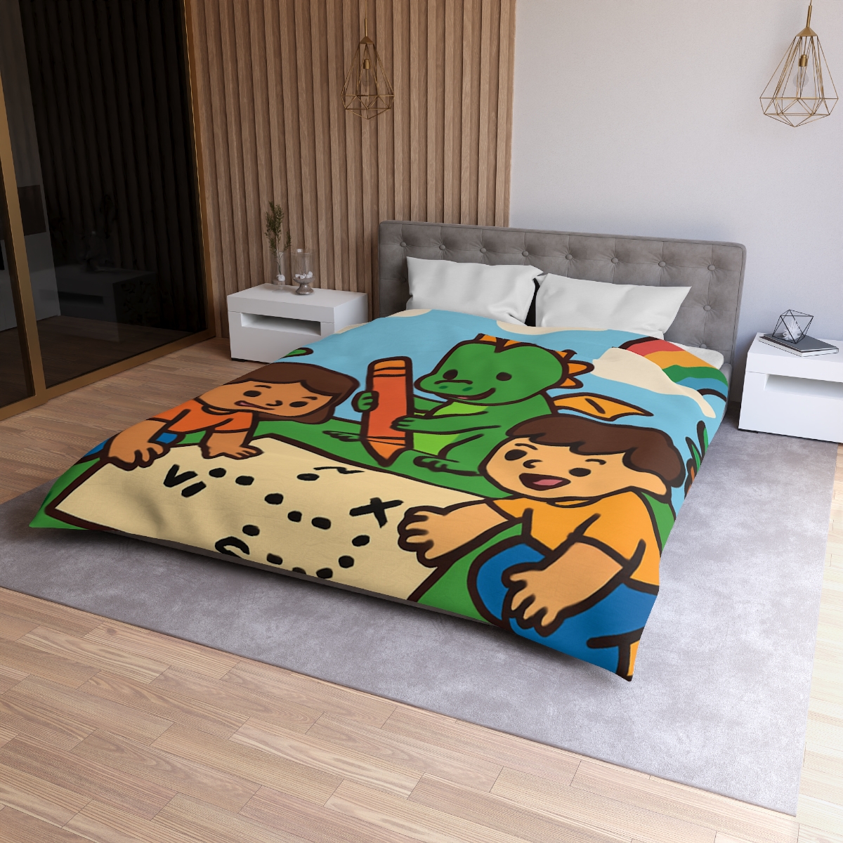 Sky Garden Map Makers With A Baby Dragon stylish duvet covers