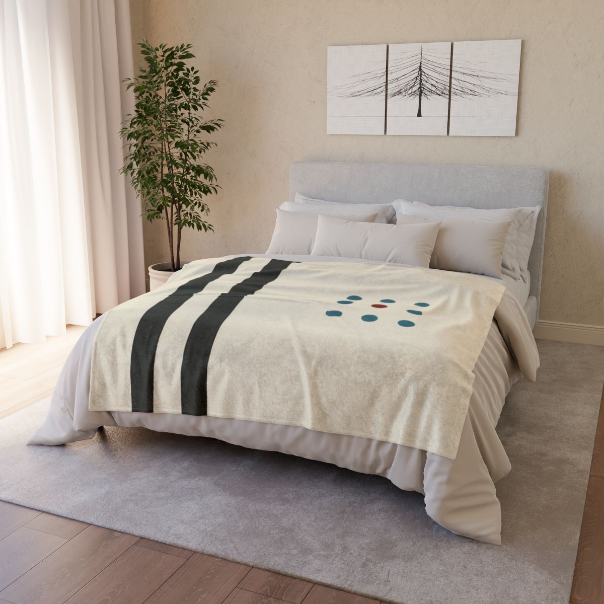 Staggered Duo And Tiny Grid personalized cozy blankets