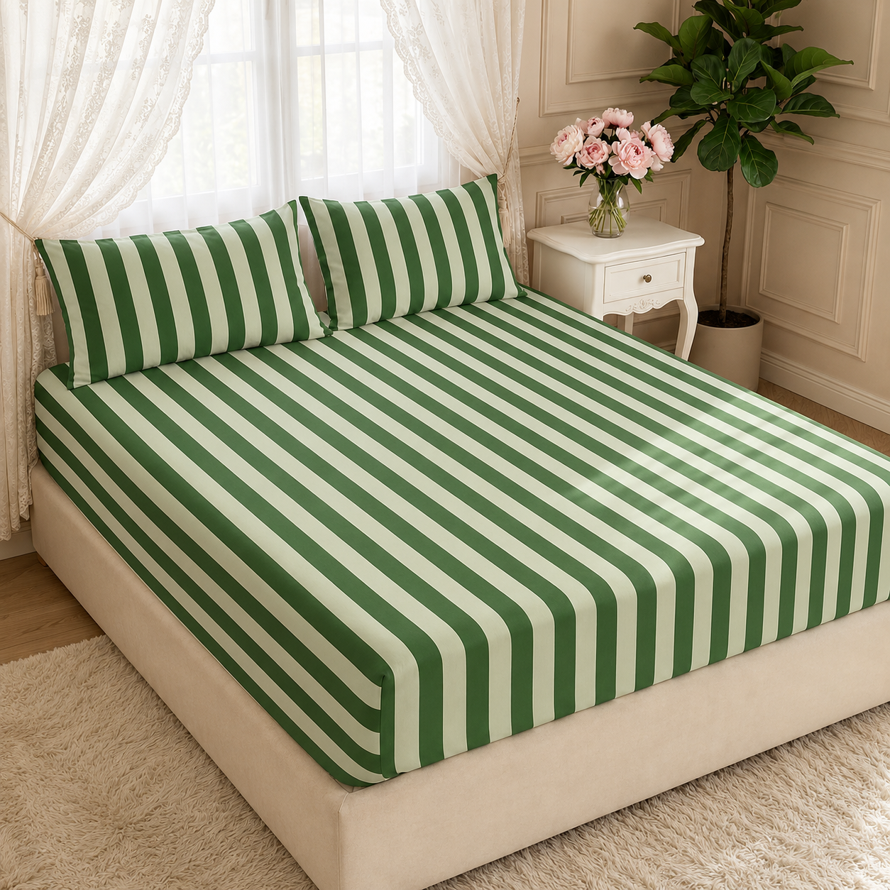 Soft Knitted Leopard Print Fitted Sheet with Deep Pocket and Wrinkle Resistant Finish