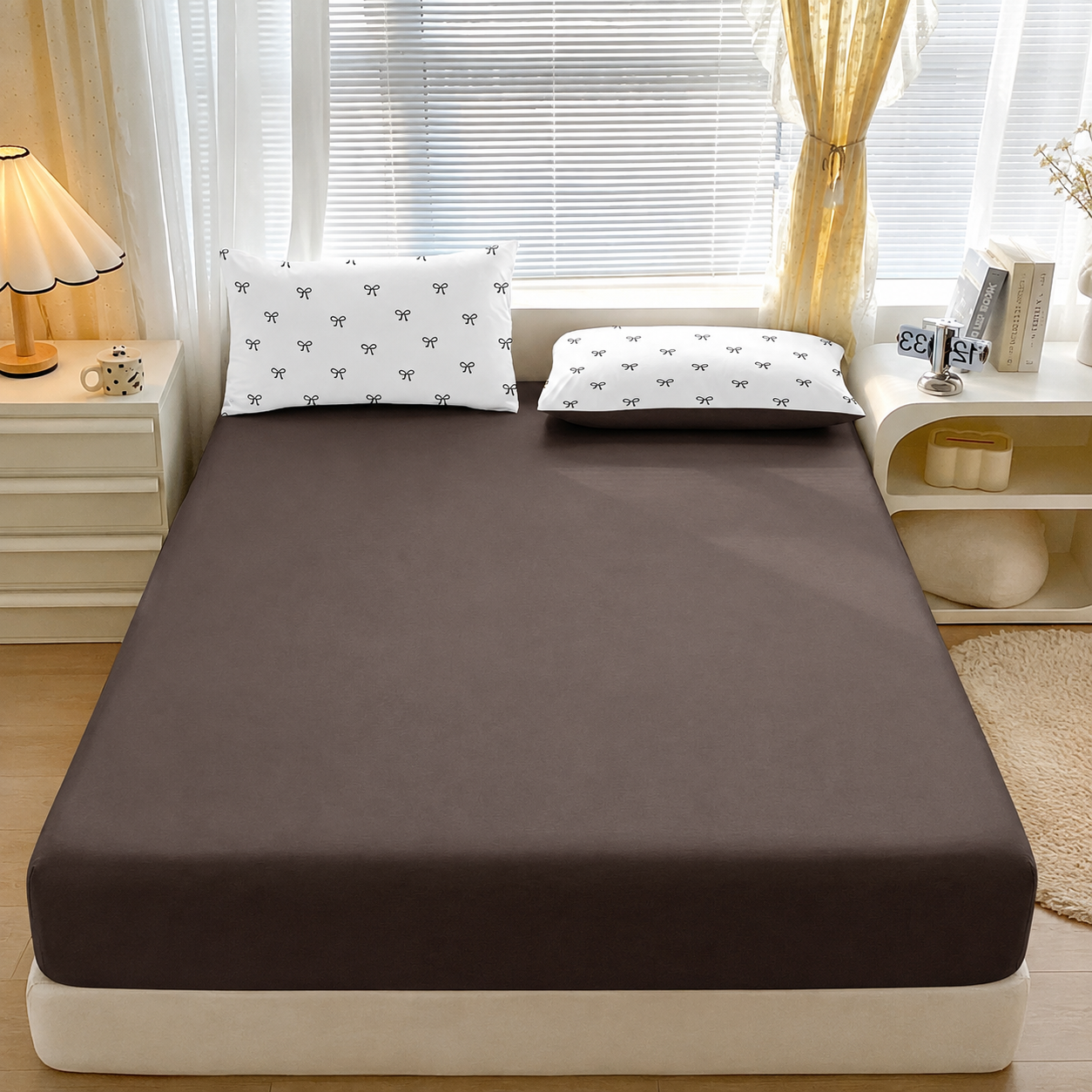 Soft Knitted Leopard Print Fitted Sheet with Deep Pocket and Wrinkle Resistant Finish
