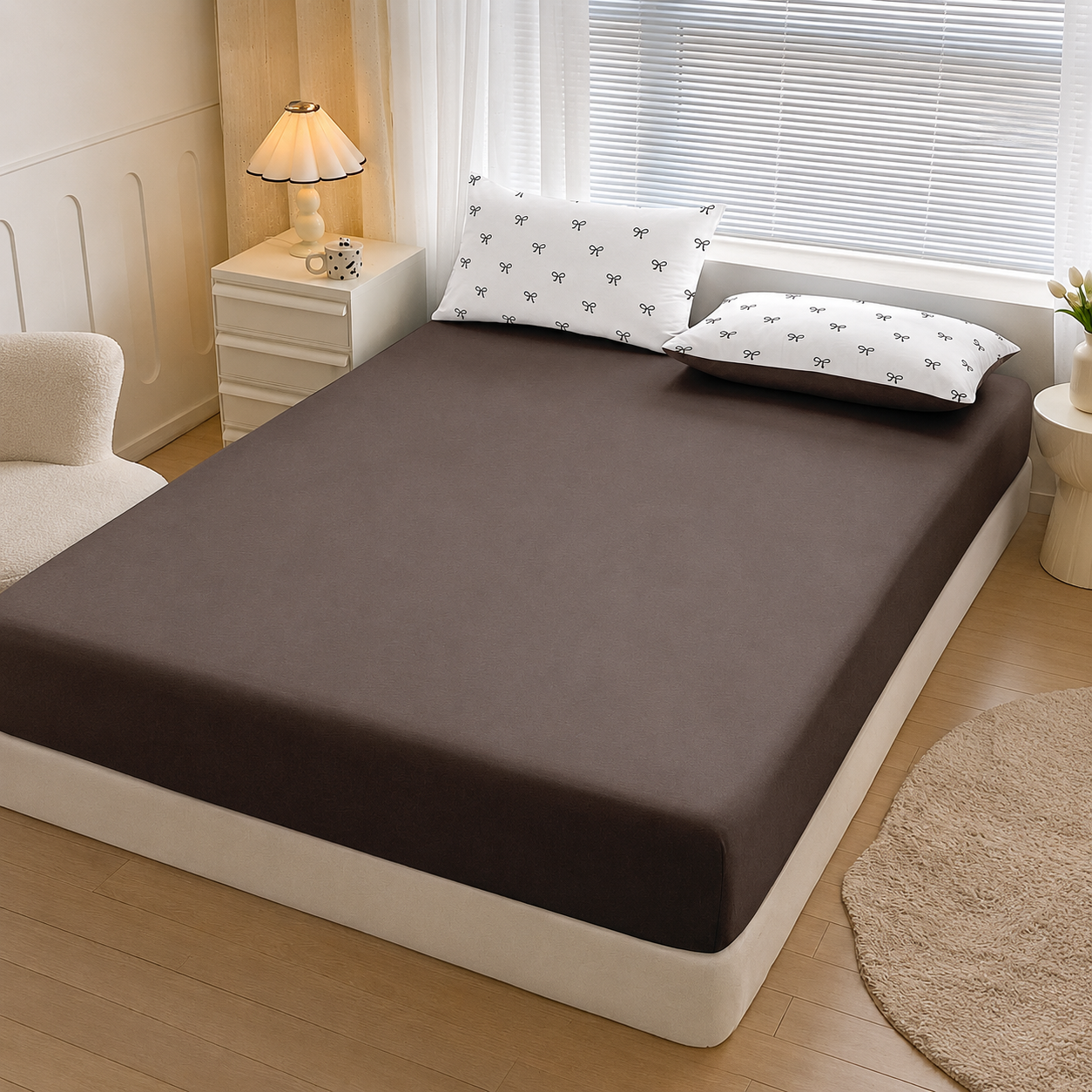 Soft Knitted Leopard Print Fitted Sheet with Deep Pocket and Wrinkle Resistant Finish