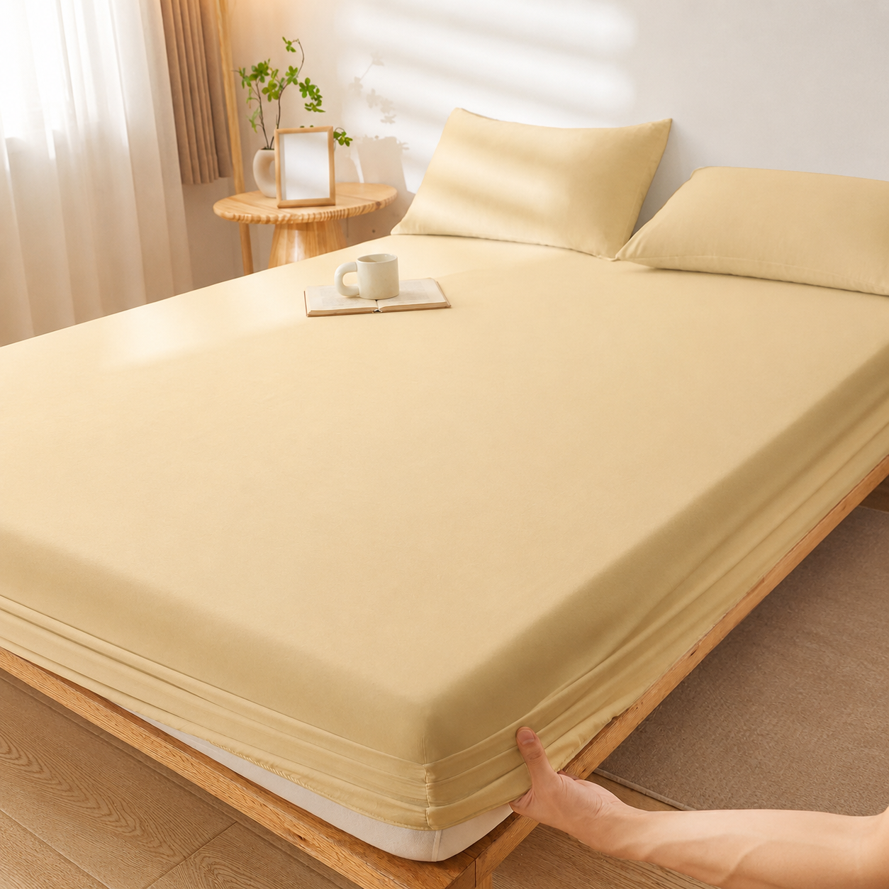 All Season Deep Pocket Fitted Sheet for Everyday Bedding Use