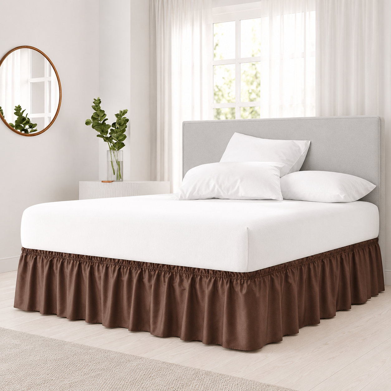 Ruffled Wrap Around Elastic Bed Skirt