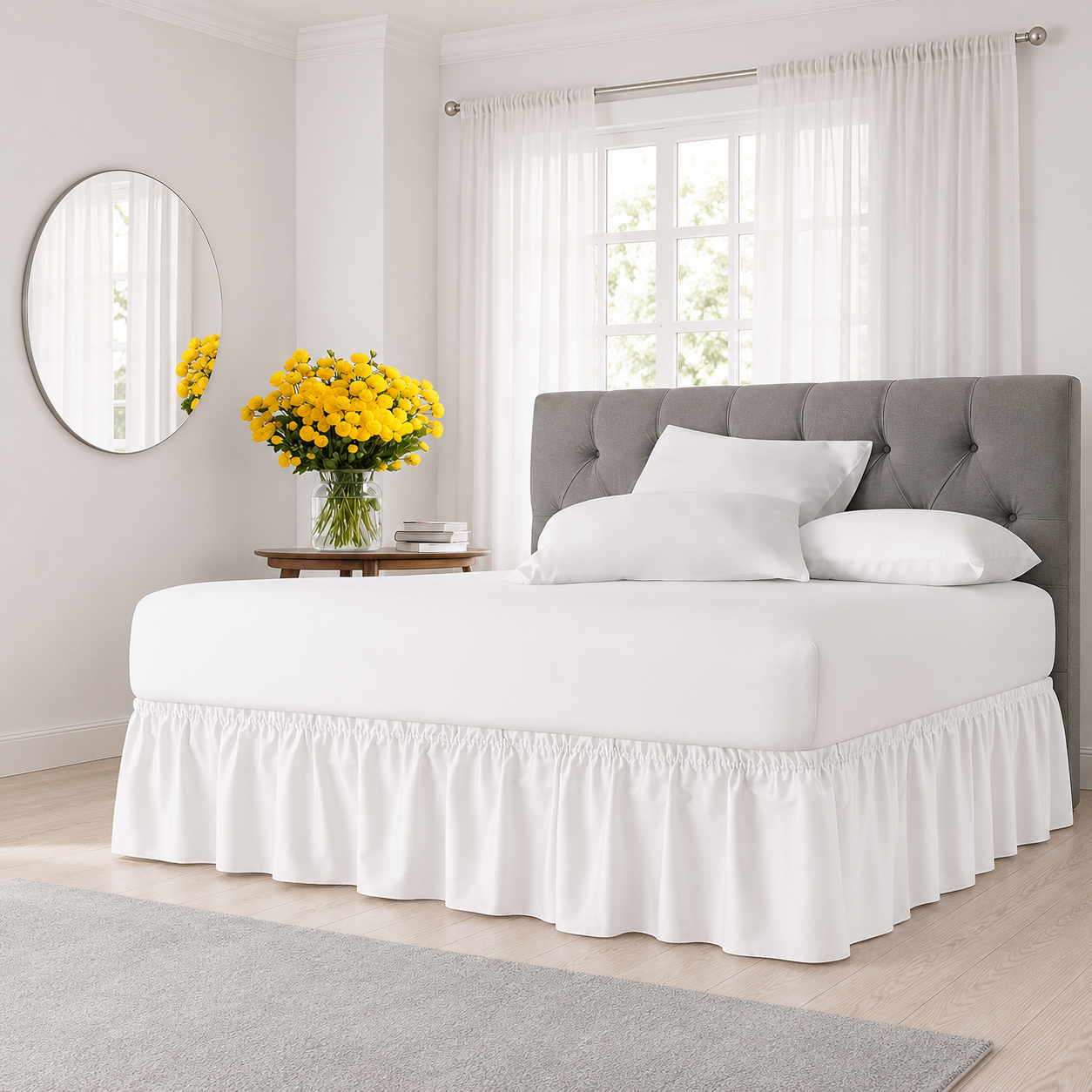 Ruffled Wrap Around Elastic Bed Skirt