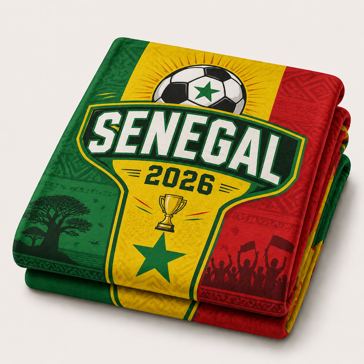 World Cup 2026 Senegal Soccer Themed Silk Touch Throw