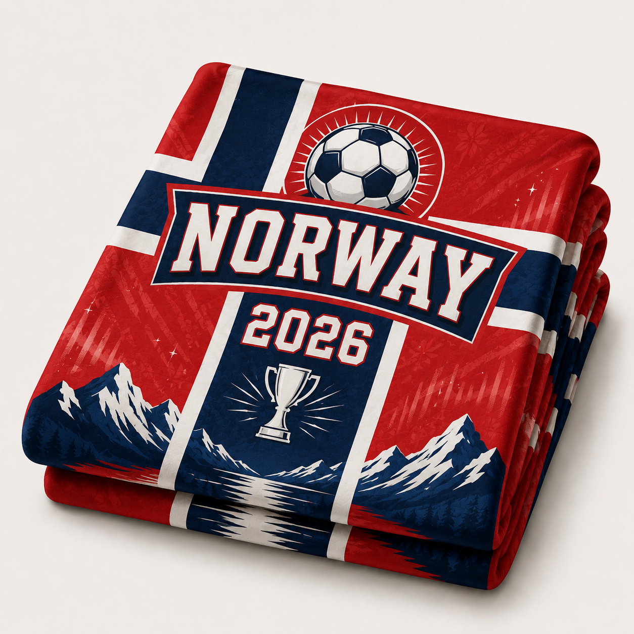 World Cup 2026 Norway Soccer Themed Silk Touch Throw