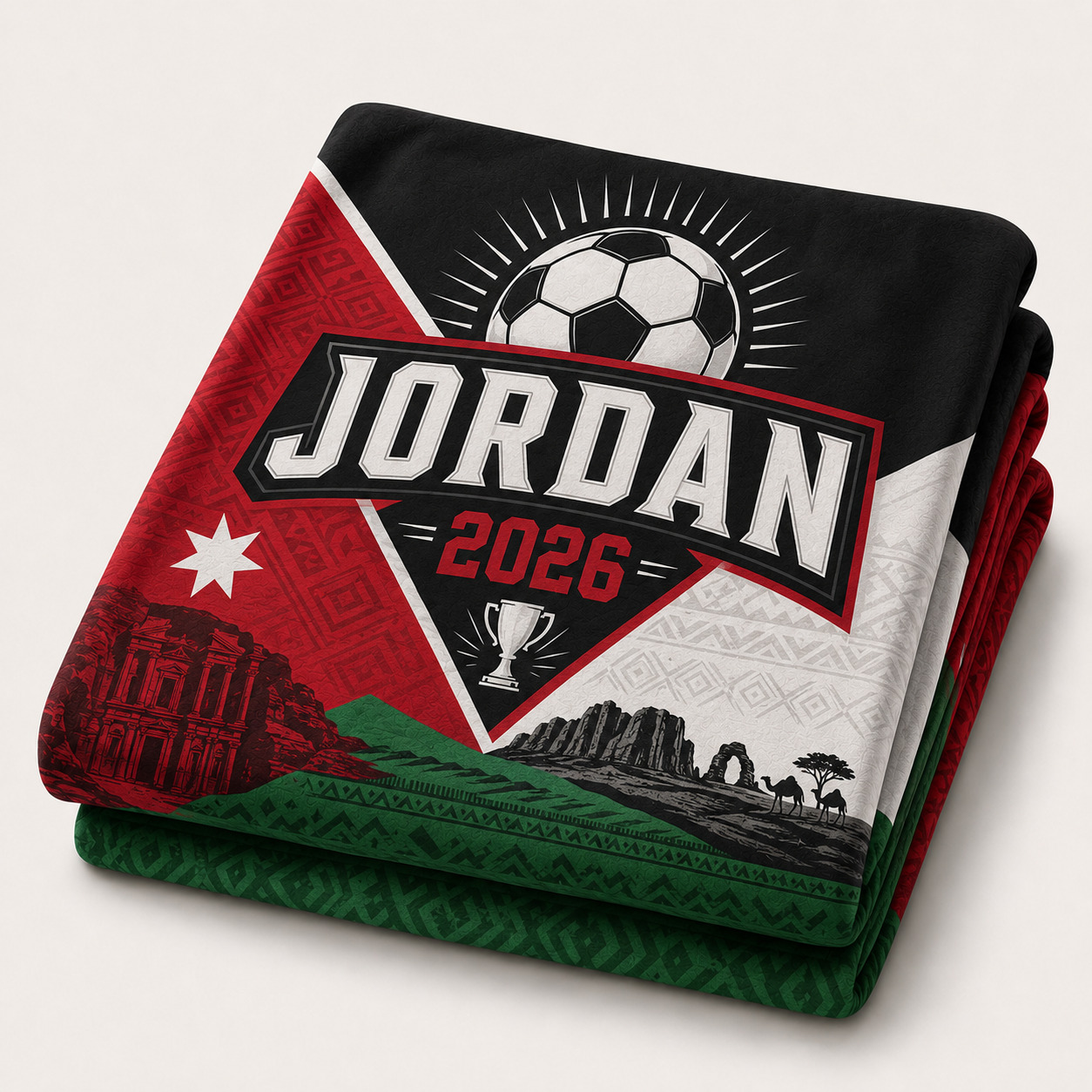 World Cup 2026 Jordan Soccer Themed Silk Touch Throw