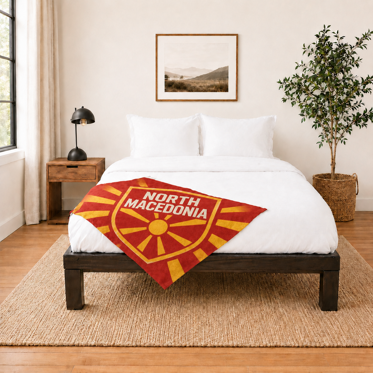 World Cup 2026 North Macedonia Soccer Themed Blanket