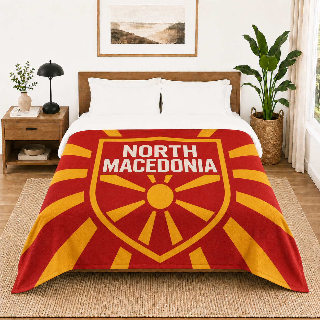 World Cup 2026 North Macedonia Soccer Themed Blanket