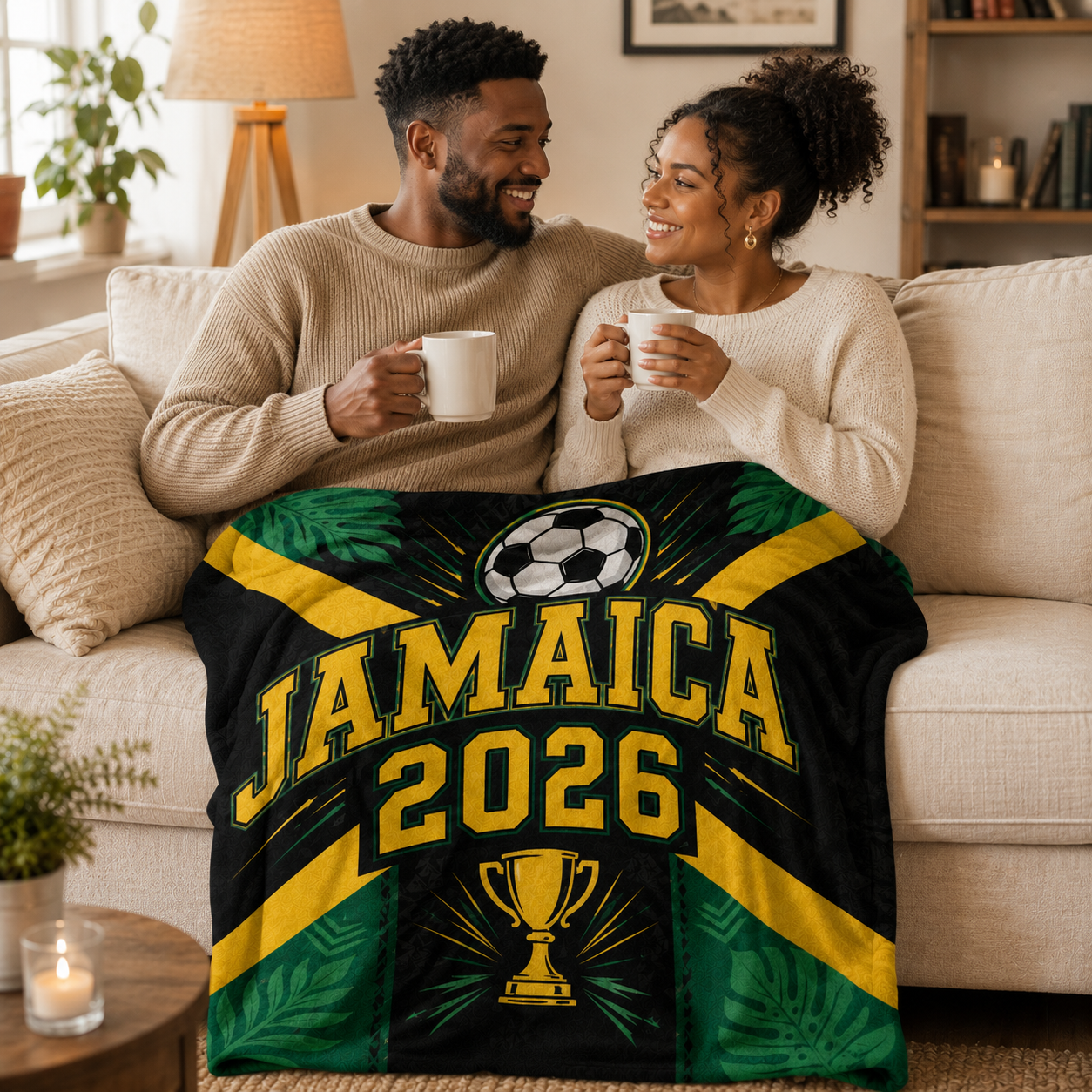 World Cup 2026 Jamaica Soccer Themed Silk Touch Throw
