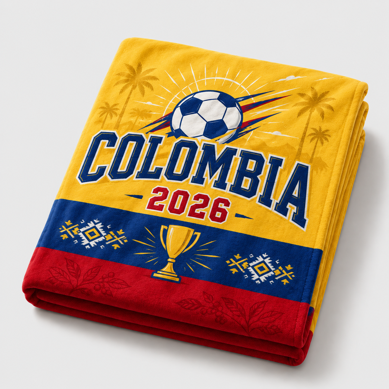 World Cup 2026 Colombia Soccer Themed Silk Touch Throw