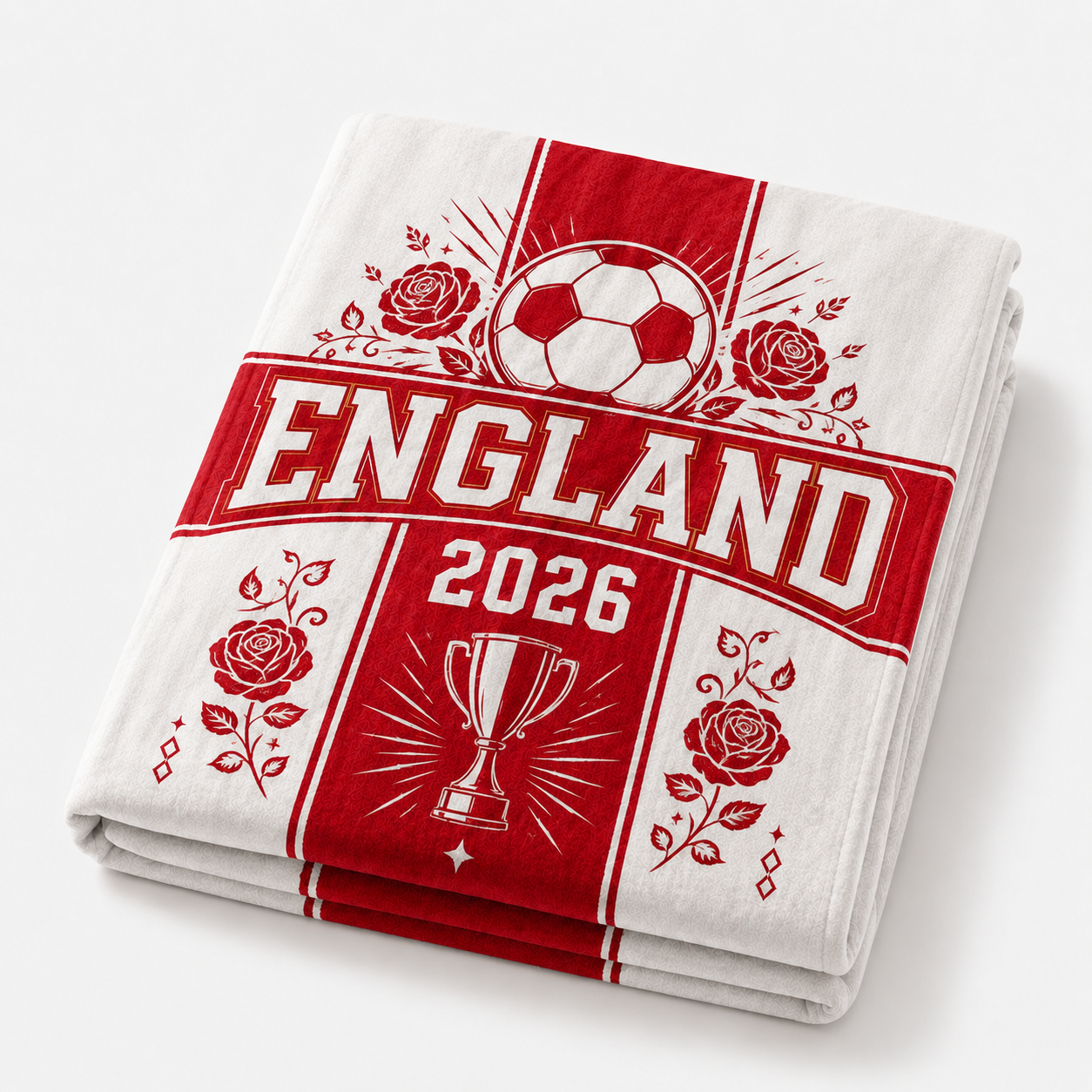 World Cup 2026 England Soccer Themed Silk Touch Throw