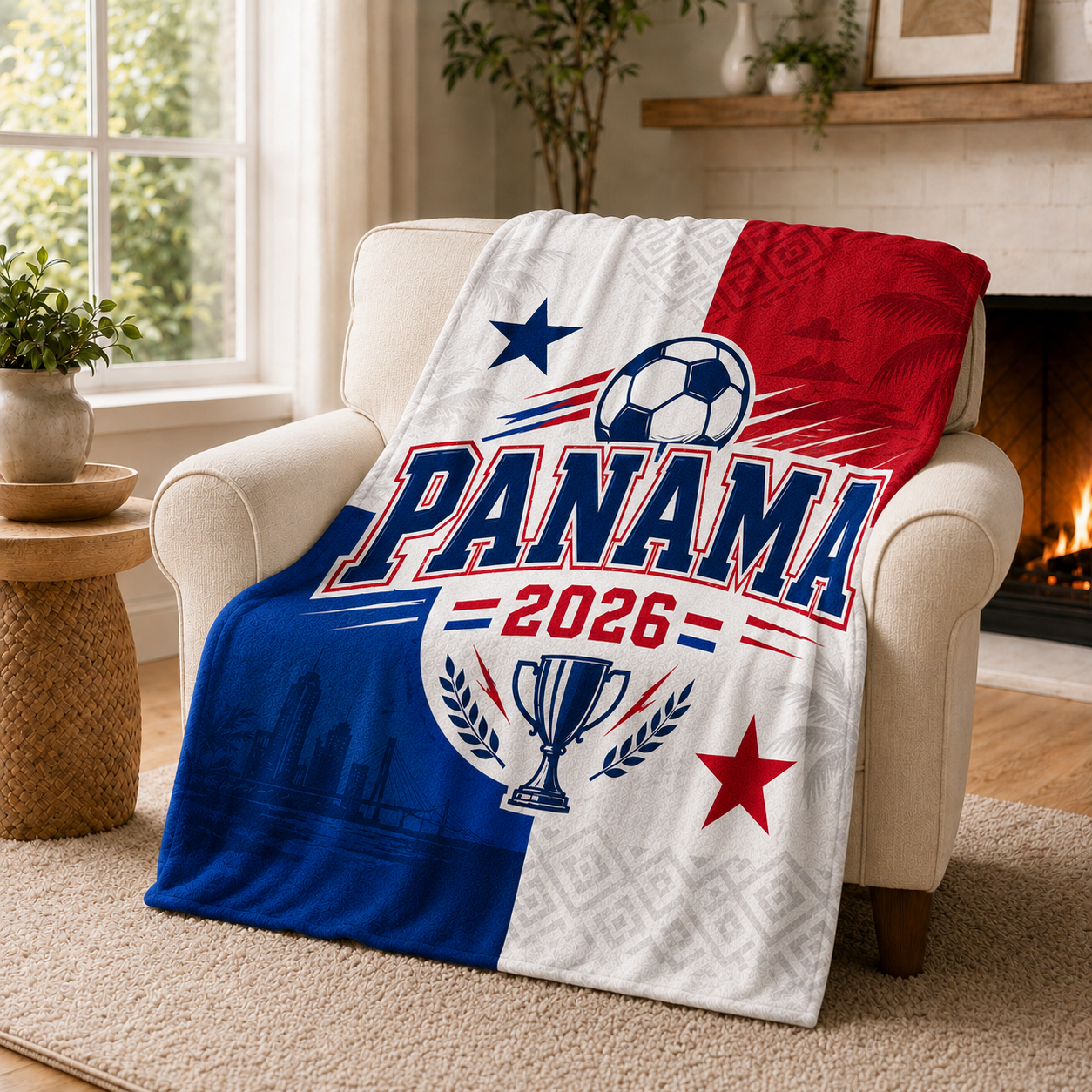 World Cup 2026 Panama Soccer Themed Silk Touch Throw