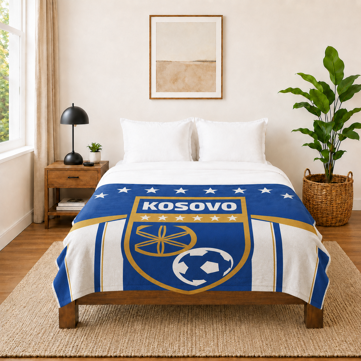 World Cup 2026 Kosovo Soccer Themed Blanket