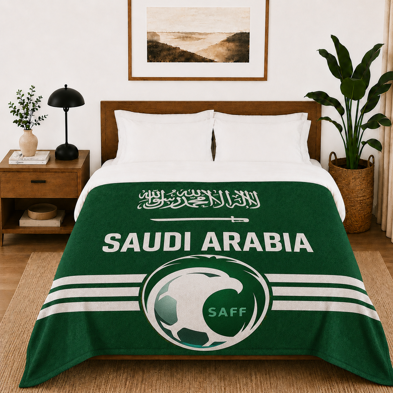 World Cup 2026 Saudi Arabia Soccer Themed Blanket