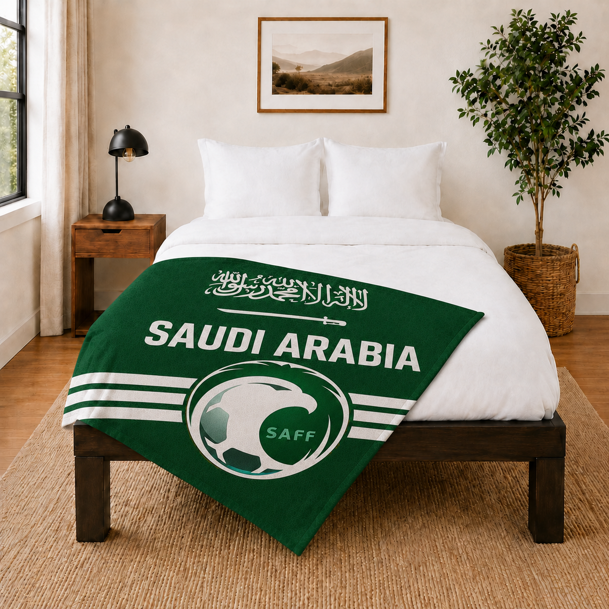 World Cup 2026 Saudi Arabia Soccer Themed Blanket