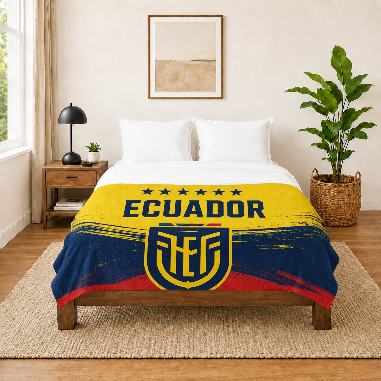 World Cup 2026 Ecuador Soccer Themed Blanket