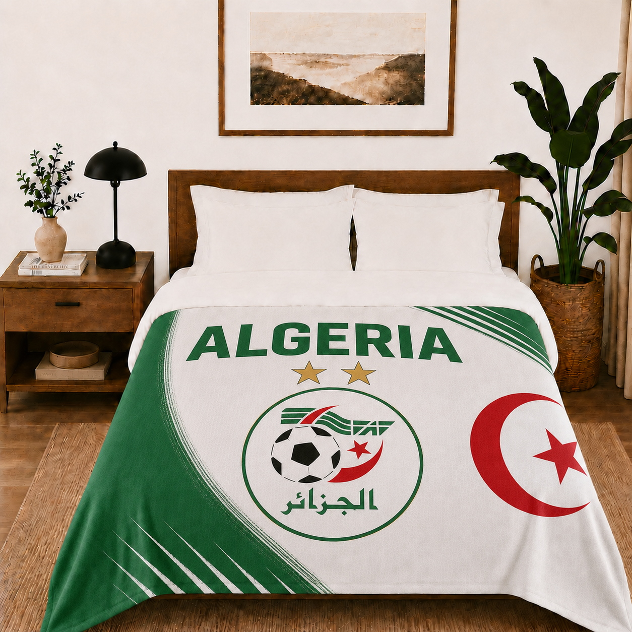 World Cup 2026 Algeria Soccer Themed Blanket