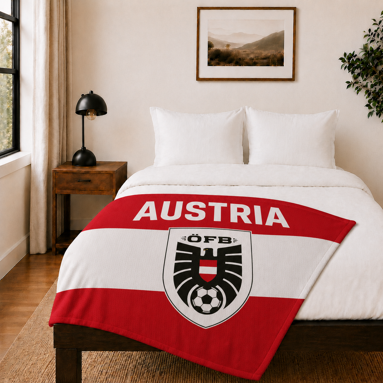 World Cup 2026 Austria Soccer Themed Blanket