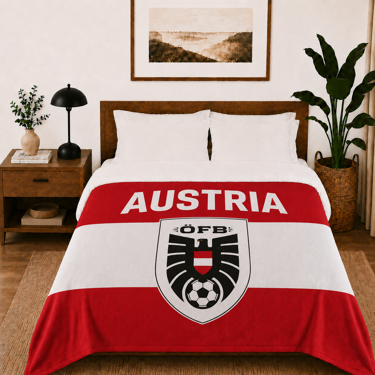 World Cup 2026 Austria Soccer Themed Blanket
