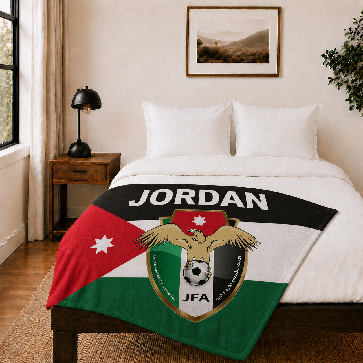 World Cup 2026 Jordan Soccer Themed Blanket