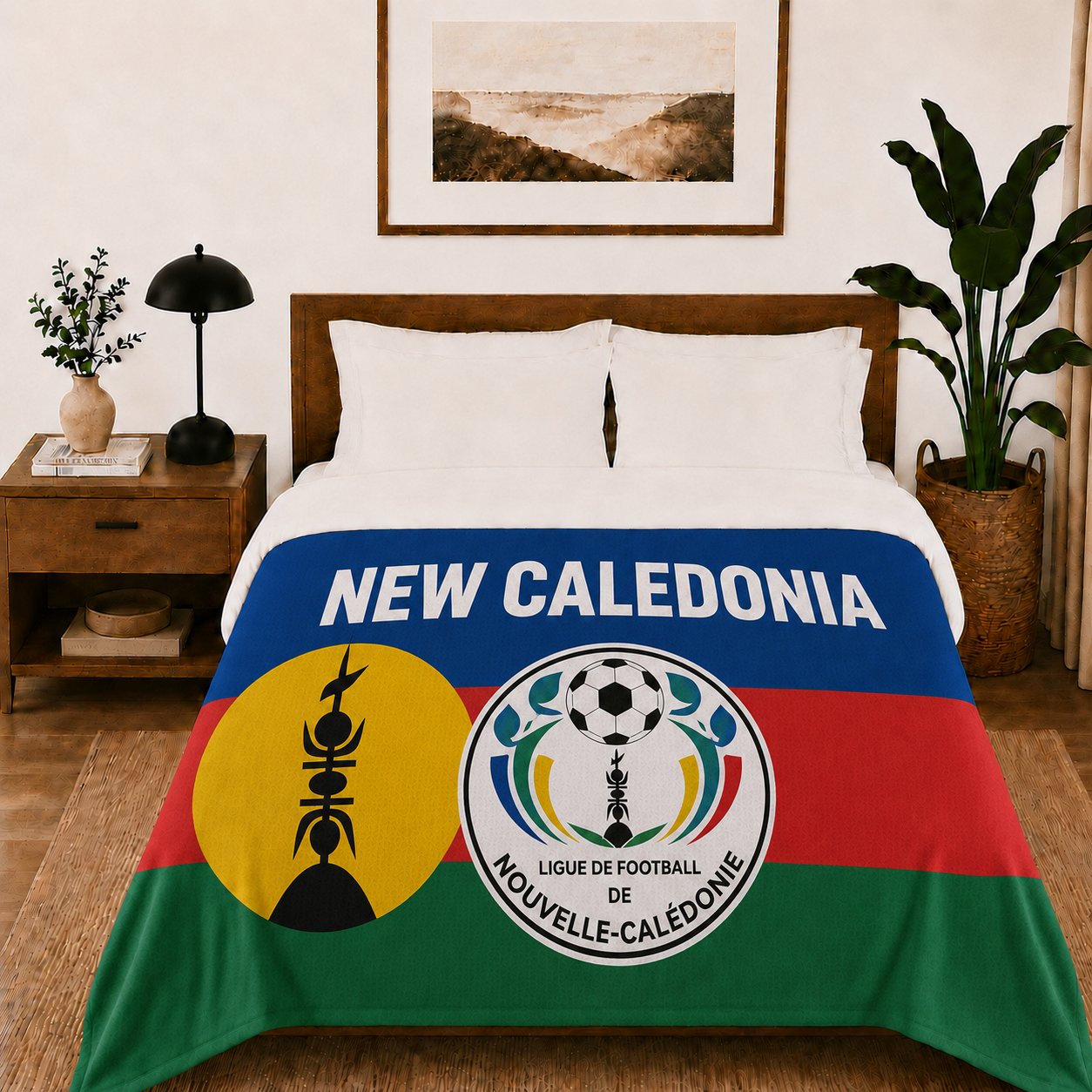 World Cup 2026 Caledonia Soccer Themed Blanket