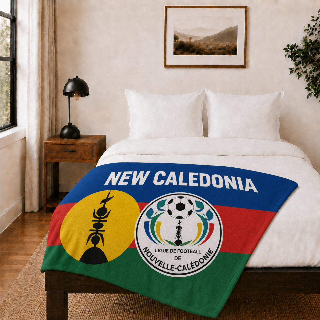 World Cup 2026 Caledonia Soccer Themed Blanket