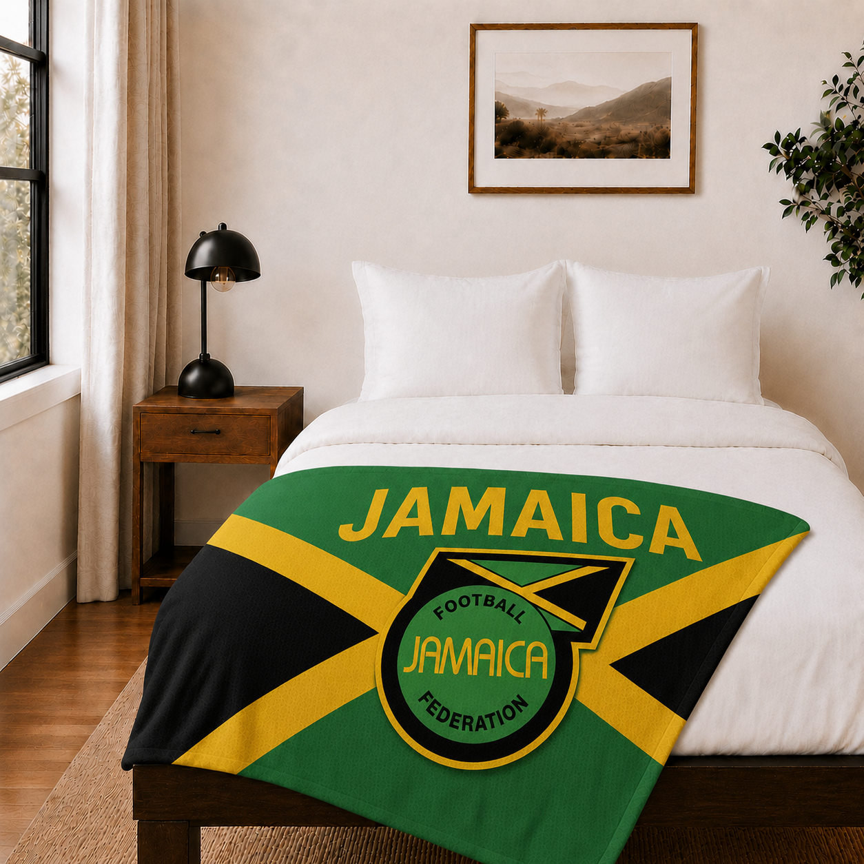 World Cup 2026 Jamaica Soccer Themed Blanket