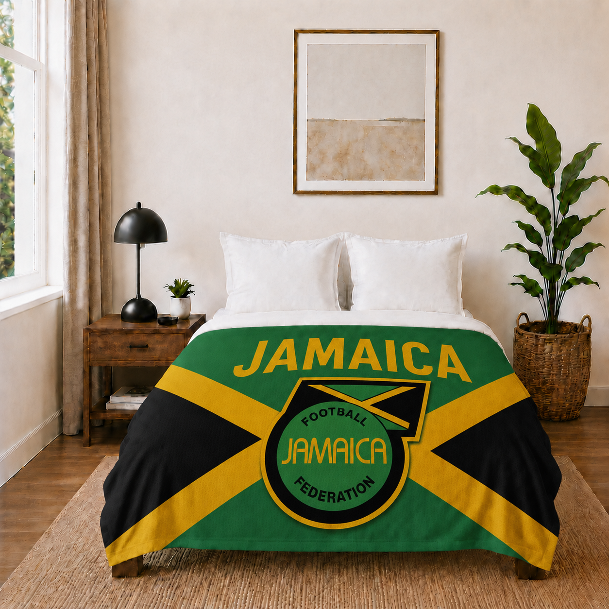 World Cup 2026 Jamaica Soccer Themed Blanket