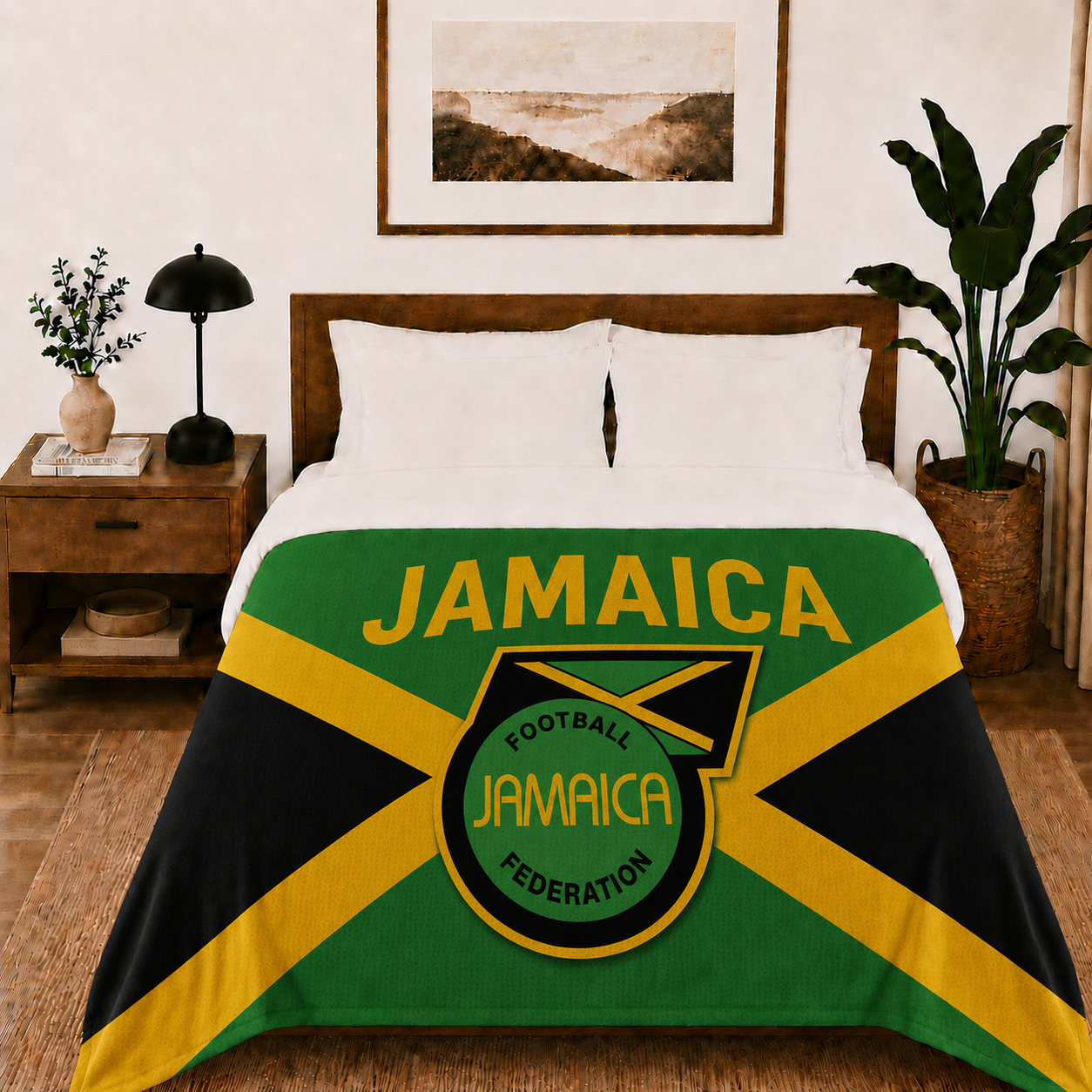 World Cup 2026 Jamaica Soccer Themed Blanket
