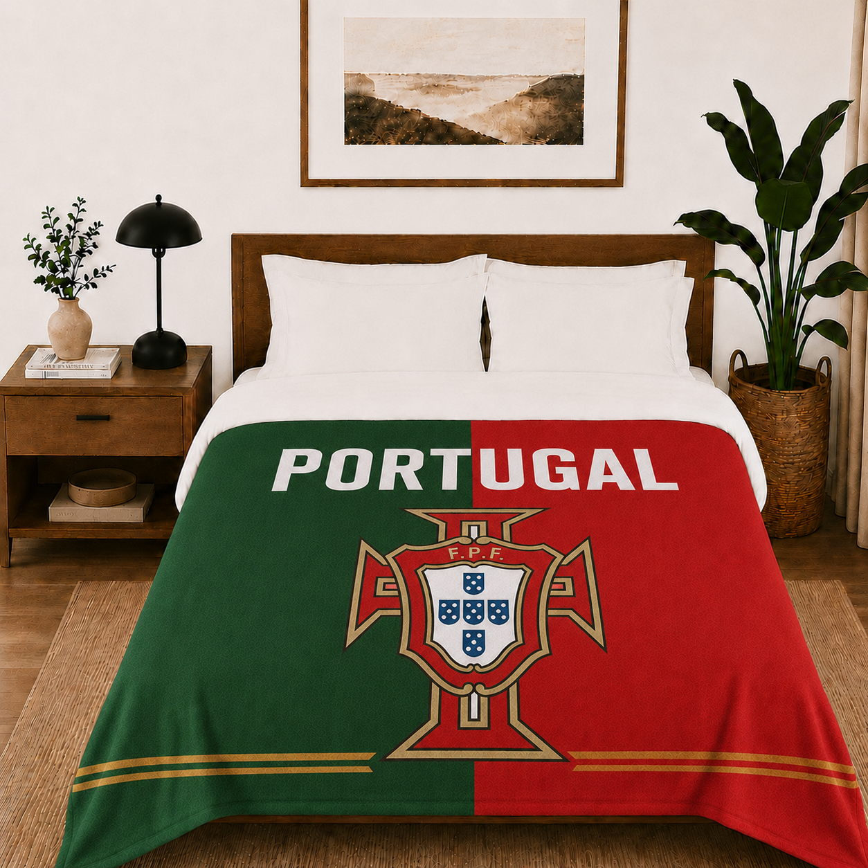 World Cup 2026 Portugal Soccer Themed Blanket