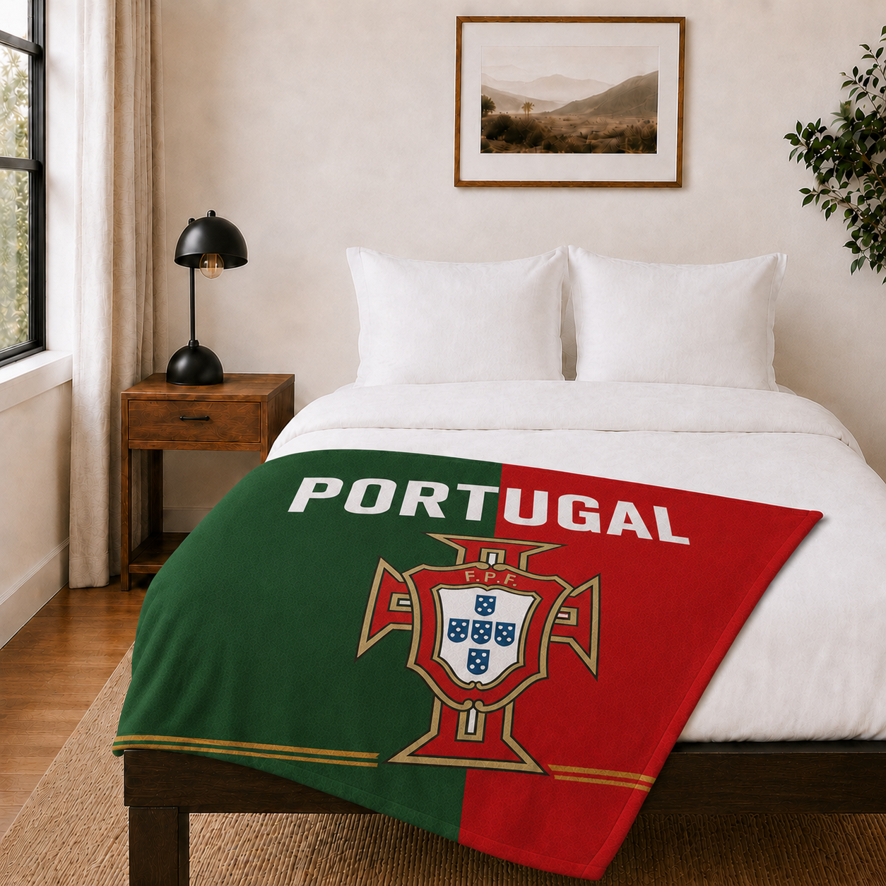 World Cup 2026 Portugal Soccer Themed Blanket