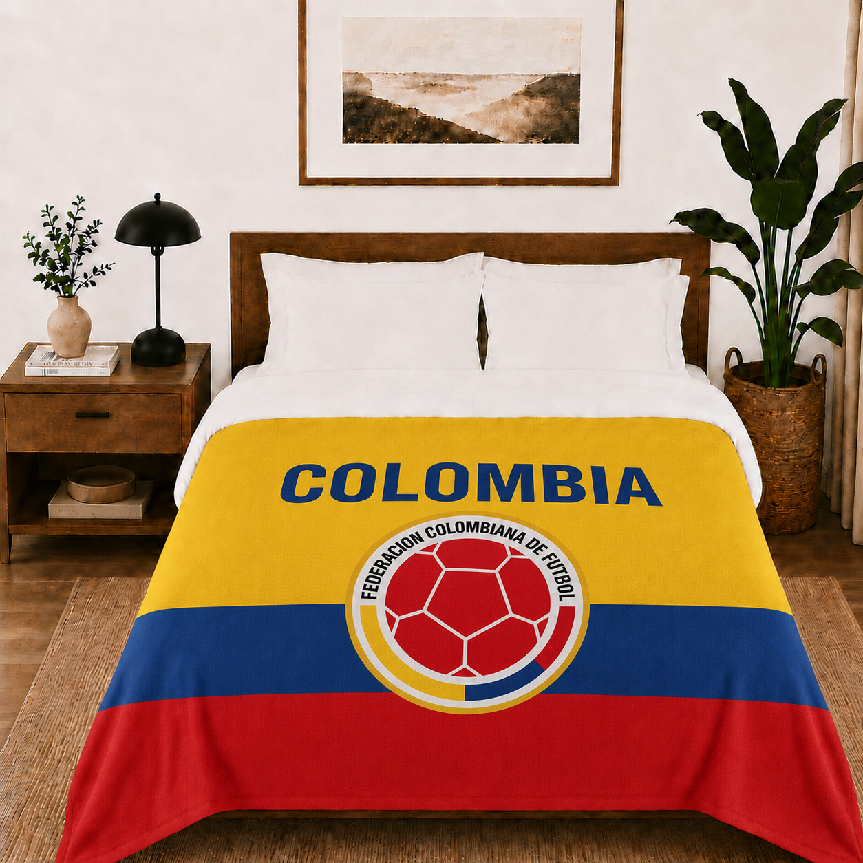 World Cup 2026 Colombia Soccer Themed Blanket