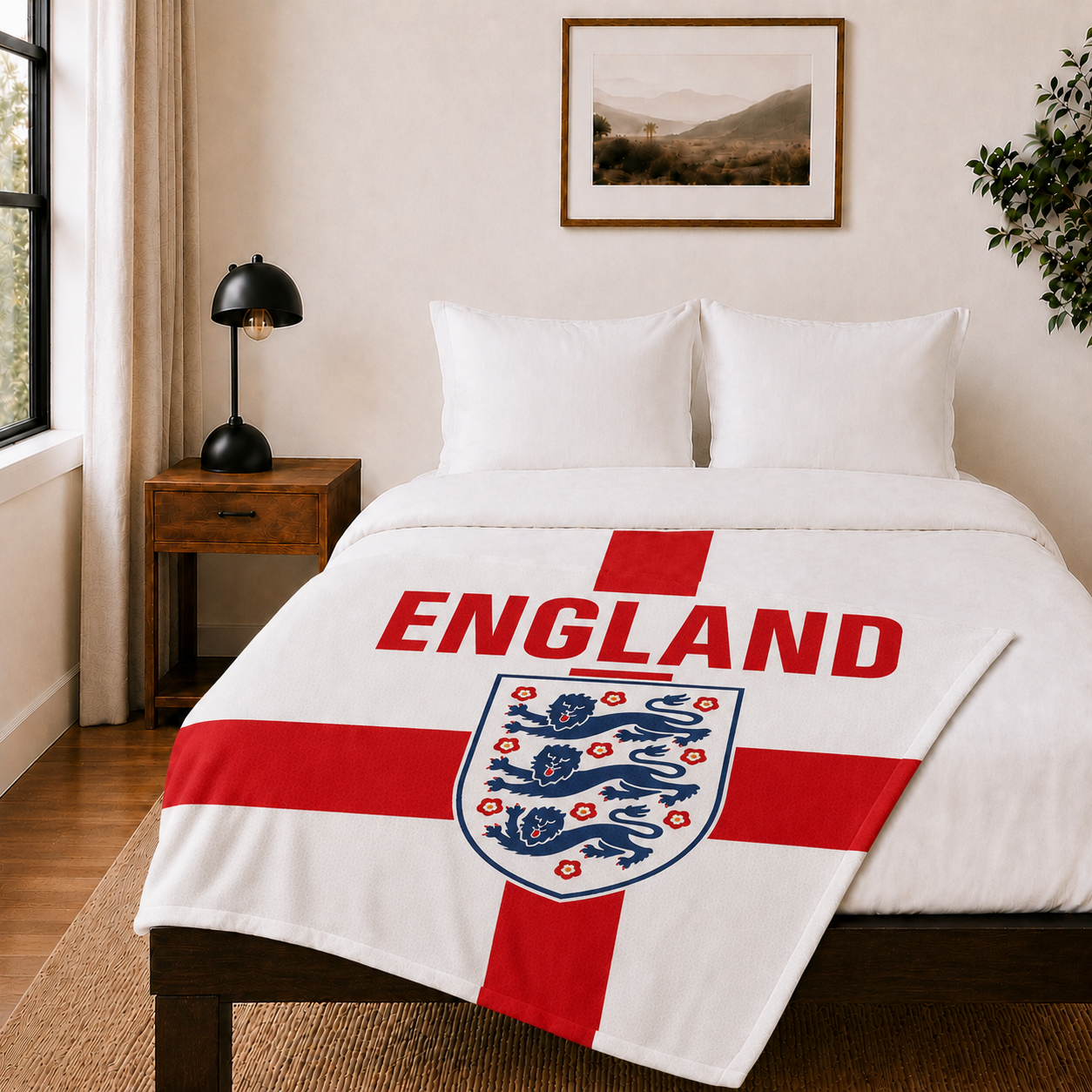 World Cup 2026 England Soccer Themed Blanket
