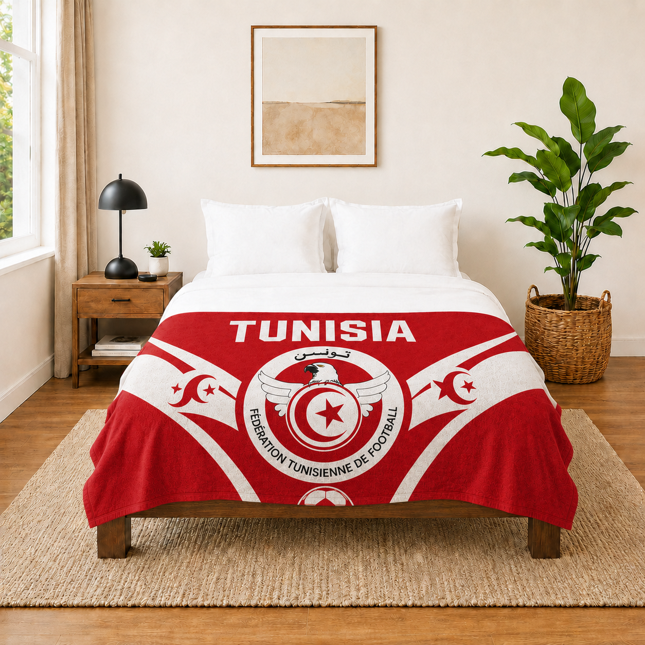 World Cup 2026 Tunisia Soccer Themed Blanket